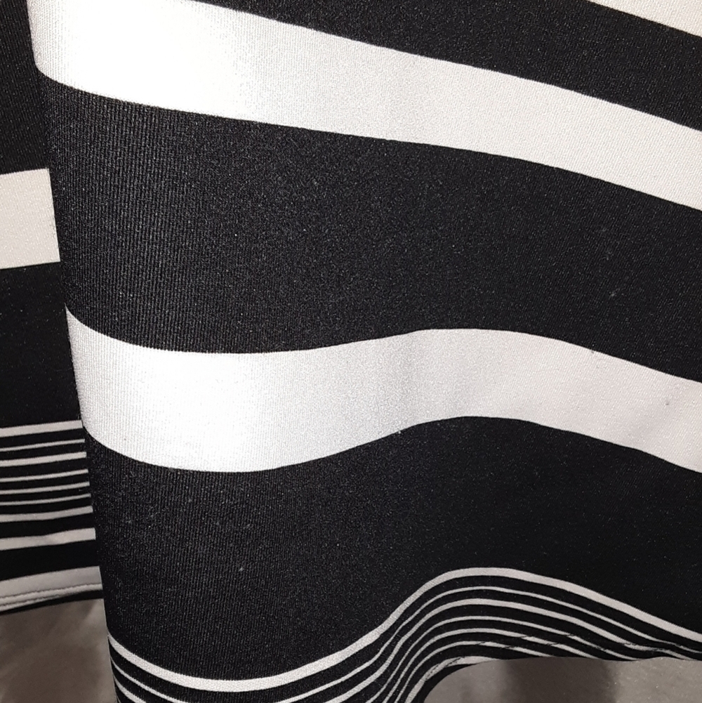 Torrid Black White Striped Dress Size 2 (18/20) Knee Length Fit & Flare image 3